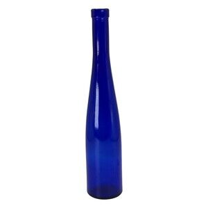 Cobalt Blue Bottle Slim Slender Sleek Tall 12 inch Decorative Simple Designer